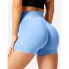 imageYEOREO Scrunch Butt Workout Shorts Women 35quot Seamless V Cross Waist Sport Gym Amplify ShortsAzure