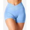 imageYEOREO Scrunch Butt Workout Shorts Women 35quot Seamless V Cross Waist Sport Gym Amplify ShortsAzure