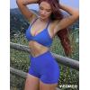 imageYEOREO Scrunch Butt Workout Shorts Women 35quot Seamless V Cross Waist Sport Gym Amplify ShortsBlue
