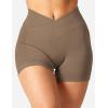imageYEOREO Scrunch Butt Workout Shorts Women 35quot Seamless V Cross Waist Sport Gym Amplify ShortsBrown