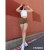 imageYEOREO Scrunch Butt Workout Shorts Women 35quot Seamless V Cross Waist Sport Gym Amplify ShortsBrown