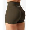 imageYEOREO Scrunch Butt Workout Shorts Women 35quot Seamless V Cross Waist Sport Gym Amplify ShortsCoffee