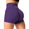 imageYEOREO Scrunch Butt Workout Shorts Women 35quot Seamless V Cross Waist Sport Gym Amplify ShortsDark Purple