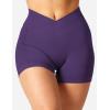 imageYEOREO Scrunch Butt Workout Shorts Women 35quot Seamless V Cross Waist Sport Gym Amplify ShortsDark Purple