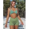 imageYEOREO Scrunch Butt Workout Shorts Women 35quot Seamless V Cross Waist Sport Gym Amplify ShortsGreen