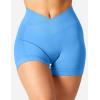 imageYEOREO Scrunch Butt Workout Shorts Women 35quot Seamless V Cross Waist Sport Gym Amplify ShortsLight Blue