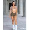 imageYEOREO Scrunch Butt Workout Shorts Women 35quot Seamless V Cross Waist Sport Gym Amplify ShortsLight Brown