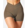 imageYEOREO Scrunch Butt Workout Shorts Women 35quot Seamless V Cross Waist Sport Gym Amplify ShortsLight Brown