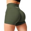 imageYEOREO Scrunch Butt Workout Shorts Women 35quot Seamless V Cross Waist Sport Gym Amplify ShortsOlive Green