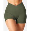 imageYEOREO Scrunch Butt Workout Shorts Women 35quot Seamless V Cross Waist Sport Gym Amplify ShortsOlive Green