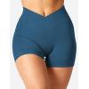 imageYEOREO Scrunch Butt Workout Shorts Women 35quot Seamless V Cross Waist Sport Gym Amplify ShortsPeacock Blue