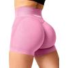 imageYEOREO Scrunch Butt Workout Shorts Women 35quot Seamless V Cross Waist Sport Gym Amplify ShortsPink