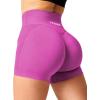 imageYEOREO Scrunch Butt Workout Shorts Women 35quot Seamless V Cross Waist Sport Gym Amplify ShortsPurple Pink