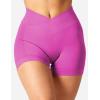 imageYEOREO Scrunch Butt Workout Shorts Women 35quot Seamless V Cross Waist Sport Gym Amplify ShortsPurple Pink
