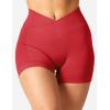 imageYEOREO Scrunch Butt Workout Shorts Women 35quot Seamless V Cross Waist Sport Gym Amplify ShortsRed