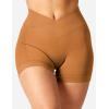 imageYEOREO Scrunch Butt Workout Shorts Women 35quot Seamless V Cross Waist Sport Gym Amplify ShortsRed Brown