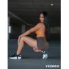imageYEOREO Scrunch Butt Workout Shorts Women 35quot Seamless V Cross Waist Sport Gym Amplify ShortsTaupe