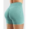 imageYEOREO Womens Workout Gym Shorts 45quot Colinne Butt Lifting Hidden Scrunch Seamless Impact Booty Biker ShortsCoral Green