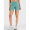 imageYEOREO Womens Workout Gym Shorts 45quot Colinne Butt Lifting Hidden Scrunch Seamless Impact Booty Biker ShortsCoral Green