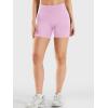 imageYEOREO Womens Workout Gym Shorts 45quot Colinne Butt Lifting Hidden Scrunch Seamless Impact Booty Biker ShortsCoral Pink