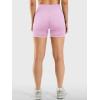 imageYEOREO Womens Workout Gym Shorts 45quot Colinne Butt Lifting Hidden Scrunch Seamless Impact Booty Biker ShortsCoral Pink