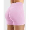 imageYEOREO Womens Workout Gym Shorts 45quot Colinne Butt Lifting Hidden Scrunch Seamless Impact Booty Biker ShortsCoral Pink