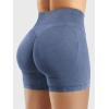 imageYEOREO Womens Workout Gym Shorts 45quot Colinne Butt Lifting Hidden Scrunch Seamless Impact Booty Biker ShortsDark Blue