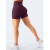 imageYEOREO Workout Shorts Womens Butt Lifting 45quot Seamless Hidden Scrunch High Waist Gym Tummy Control Christiy Biker ShortsBlack Cherry
