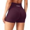 imageYEOREO Workout Shorts Womens Butt Lifting 45quot Seamless Hidden Scrunch High Waist Gym Tummy Control Christiy Biker ShortsBlack Cherry
