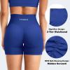 imageYEOREO Workout Shorts Womens Butt Lifting 45quot Seamless Hidden Scrunch High Waist Gym Tummy Control Christiy Biker ShortsDark Blue