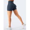 imageYEOREO Workout Shorts Womens Butt Lifting 45quot Seamless Hidden Scrunch High Waist Gym Tummy Control Christiy Biker ShortsDeep Navy