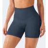 imageYEOREO Workout Shorts Womens Butt Lifting 45quot Seamless Hidden Scrunch High Waist Gym Tummy Control Christiy Biker ShortsDeep Navy