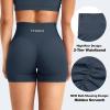 imageYEOREO Workout Shorts Womens Butt Lifting 45quot Seamless Hidden Scrunch High Waist Gym Tummy Control Christiy Biker ShortsDeep Navy
