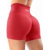 imageYEOREO Workout Shorts Womens Butt Lifting 45quot Seamless Hidden Scrunch High Waist Gym Tummy Control Christiy Biker ShortsTomato Red