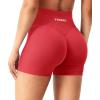 imageYEOREO Workout Shorts Womens Butt Lifting 45quot Seamless Hidden Scrunch High Waist Gym Tummy Control Christiy Biker ShortsTomato Red