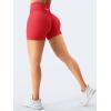 imageYEOREO Workout Shorts Womens Butt Lifting 45quot Seamless Hidden Scrunch High Waist Gym Tummy Control Christiy Biker ShortsTomato Red