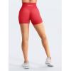 imageYEOREO Workout Shorts Womens Butt Lifting 45quot Seamless Hidden Scrunch High Waist Gym Tummy Control Christiy Biker ShortsTomato Red