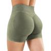 imageYEOREO Womens Workout Gym Shorts 45quot Colinne Butt Lifting Hidden Scrunch Seamless Impact Booty Biker ShortsGreen