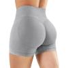 imageYEOREO Womens Workout Gym Shorts 45quot Colinne Butt Lifting Hidden Scrunch Seamless Impact Booty Biker ShortsLight Gray