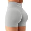 imageYEOREO Workout Shorts Womens Butt Lifting 45quot Seamless Hidden Scrunch High Waist Gym Tummy Control Christiy Biker ShortsLight Gray
