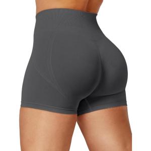 imageYEOREO Dora Seamless Scrunch Workout Shorts for Women High Waisted Butt Lifting Gym Yoga Biker ShortsCoal