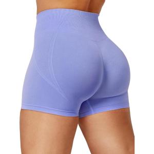 imageYEOREO Dora Seamless Scrunch Workout Shorts for Women High Waisted Butt Lifting Gym Yoga Biker ShortsLilac
