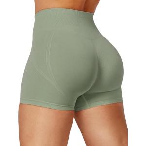 imageYEOREO Dora Seamless Scrunch Workout Shorts for Women High Waisted Butt Lifting Gym Yoga Biker ShortsSage