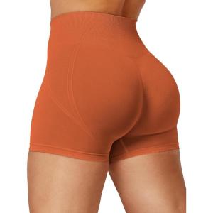 imageYEOREO Dora Seamless Scrunch Workout Shorts for Women High Waisted Butt Lifting Gym Yoga Biker ShortsWarm Copper