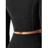 imageYEOREO Women Zip Up Long Sleeve Workout Crop Top Mock Neck Yoga ShirtBlack