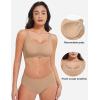 imageYEOREO Womens Everyday Bra Scoop Wireless Bralette No Underwire Corriney Full Coverage Push Up BraKhaki