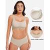 imageYEOREO Womens Everyday Bra Scoop Wireless Bralette No Underwire Corriney Full Coverage Push Up BraMilk Coffee
