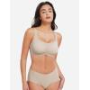 imageYEOREO Womens Everyday Bra Scoop Wireless Bralette No Underwire Corriney Full Coverage Push Up BraMilk Coffee