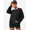 imageYEOREO Womens Oversized Sweatshirts Hoodies Crew Neck Pullover Jocely Fleece Long Sleeve Shirts with PocketBlack