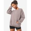 imageYEOREO Womens Oversized Sweatshirts Hoodies Crew Neck Pullover Jocely Fleece Long Sleeve Shirts with PocketCoffee Pink